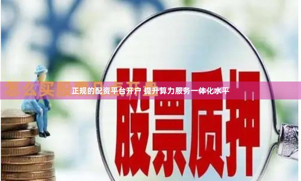 正规的配资平台开户 提升算力服务一体化水平
