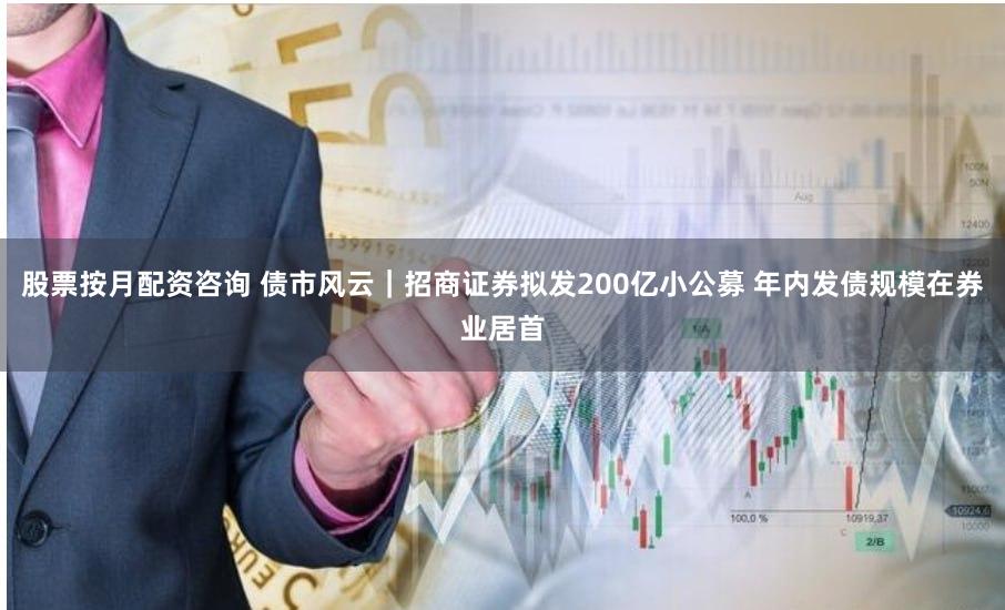 股票按月配资咨询 债市风云｜招商证券拟发200亿小公募 年内发债规模在券业居首