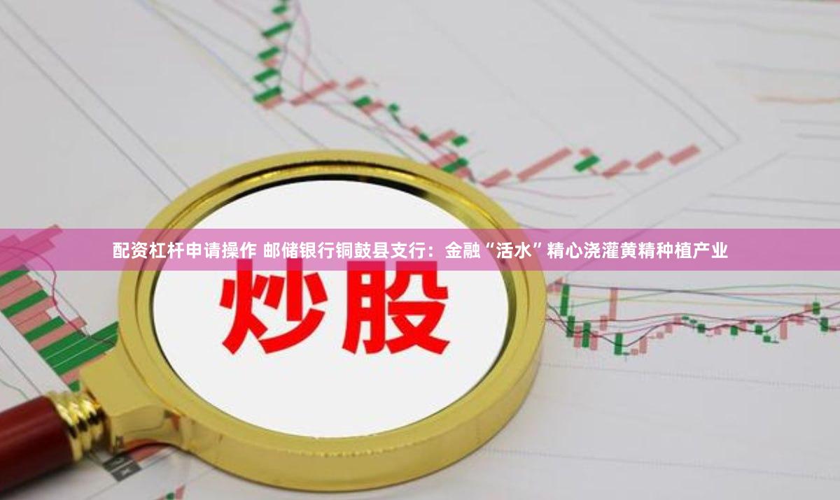 配资杠杆申请操作 邮储银行铜鼓县支行：金融“活水”精心浇灌黄精种植产业